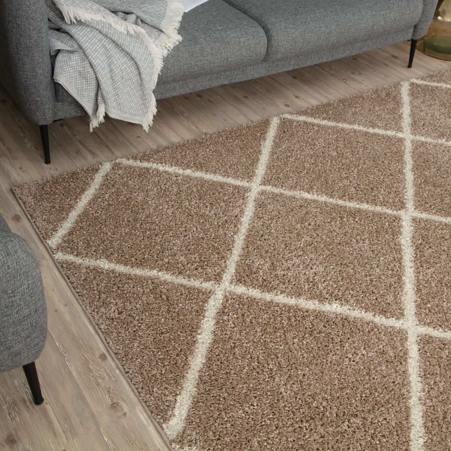 Moroccan Beige Shaggy Natural Rug