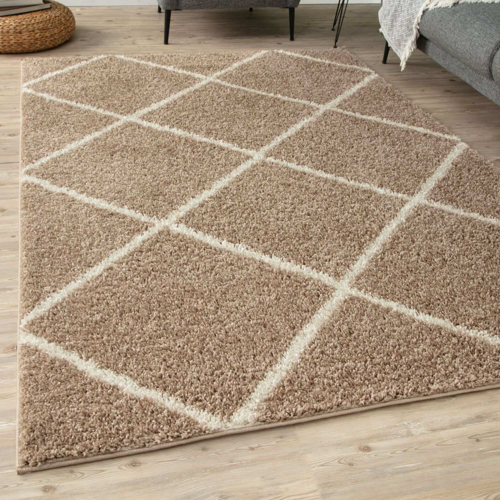Moroccan Beige Shaggy Natural Rug