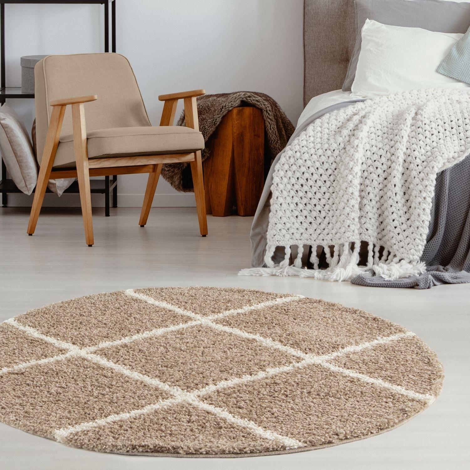 Moroccan Beige Shaggy Natural Rug