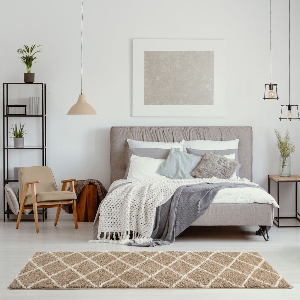 Moroccan Beige Shaggy Natural Rug