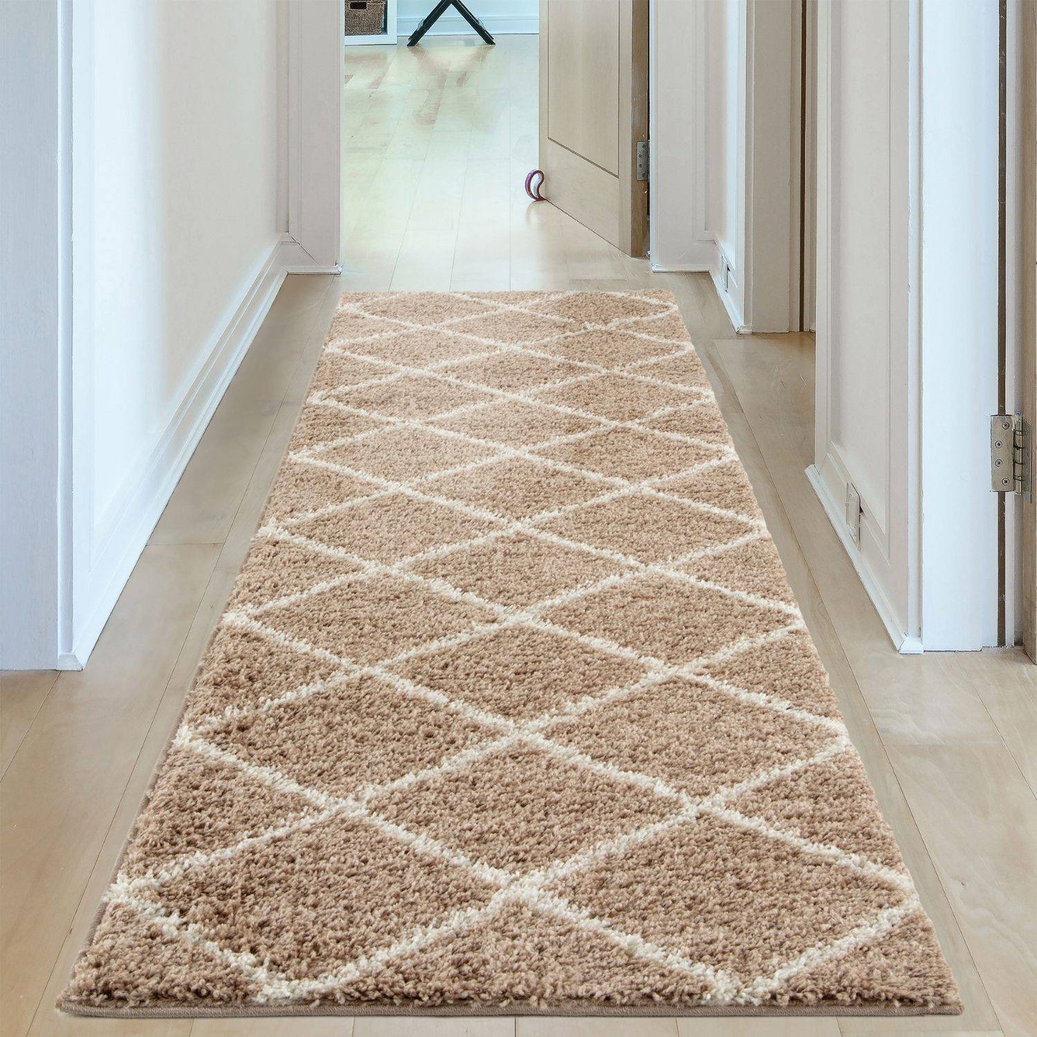 Moroccan Beige Shaggy Natural Rug