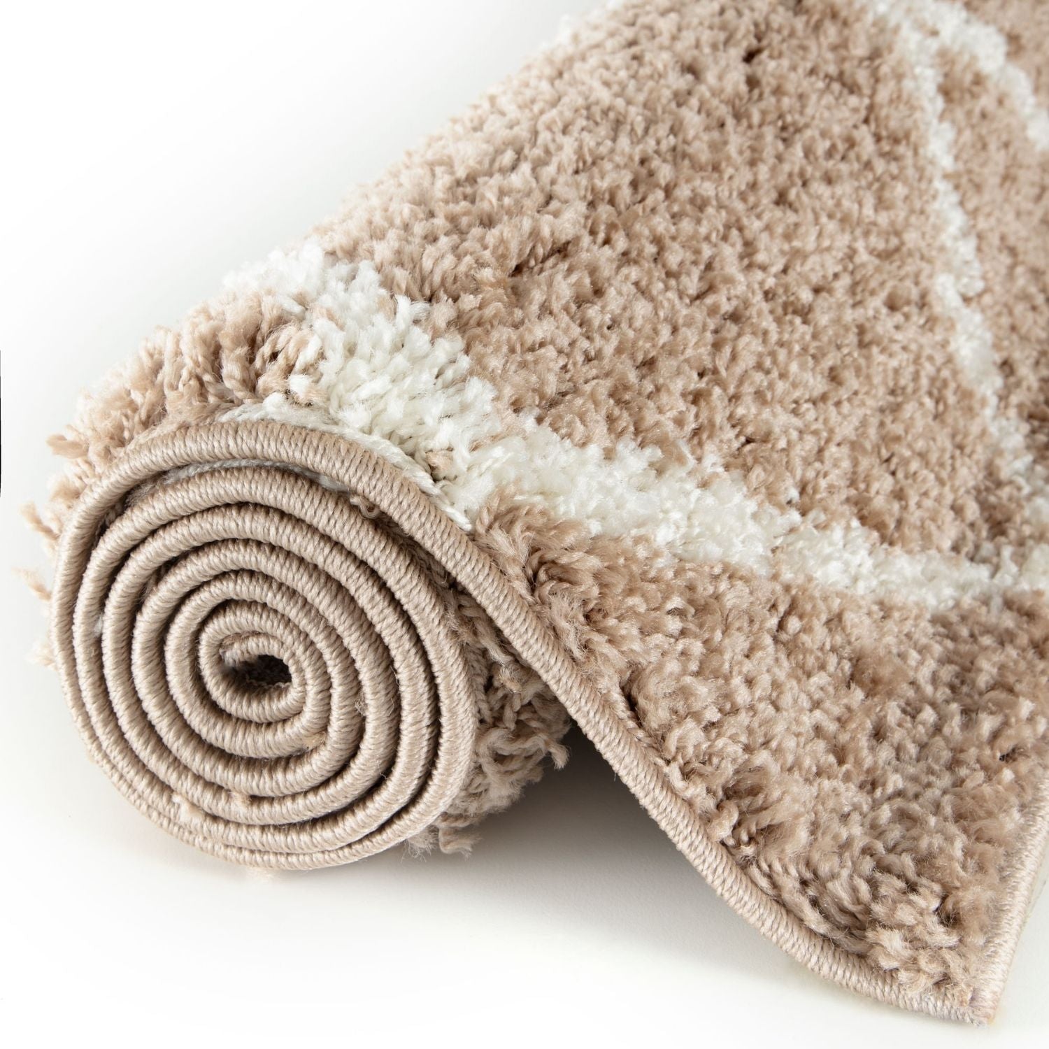 Moroccan Beige Shaggy Natural Rug