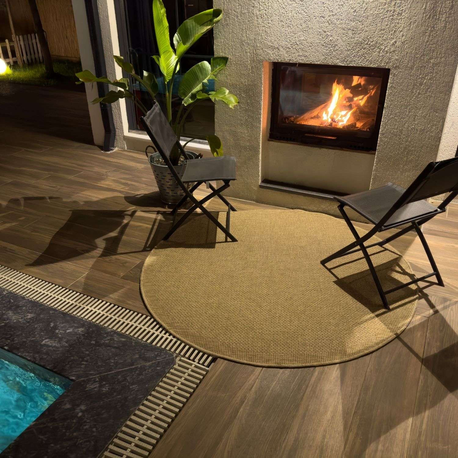 Nature Outdoor Rug Neutral Rattan Natural