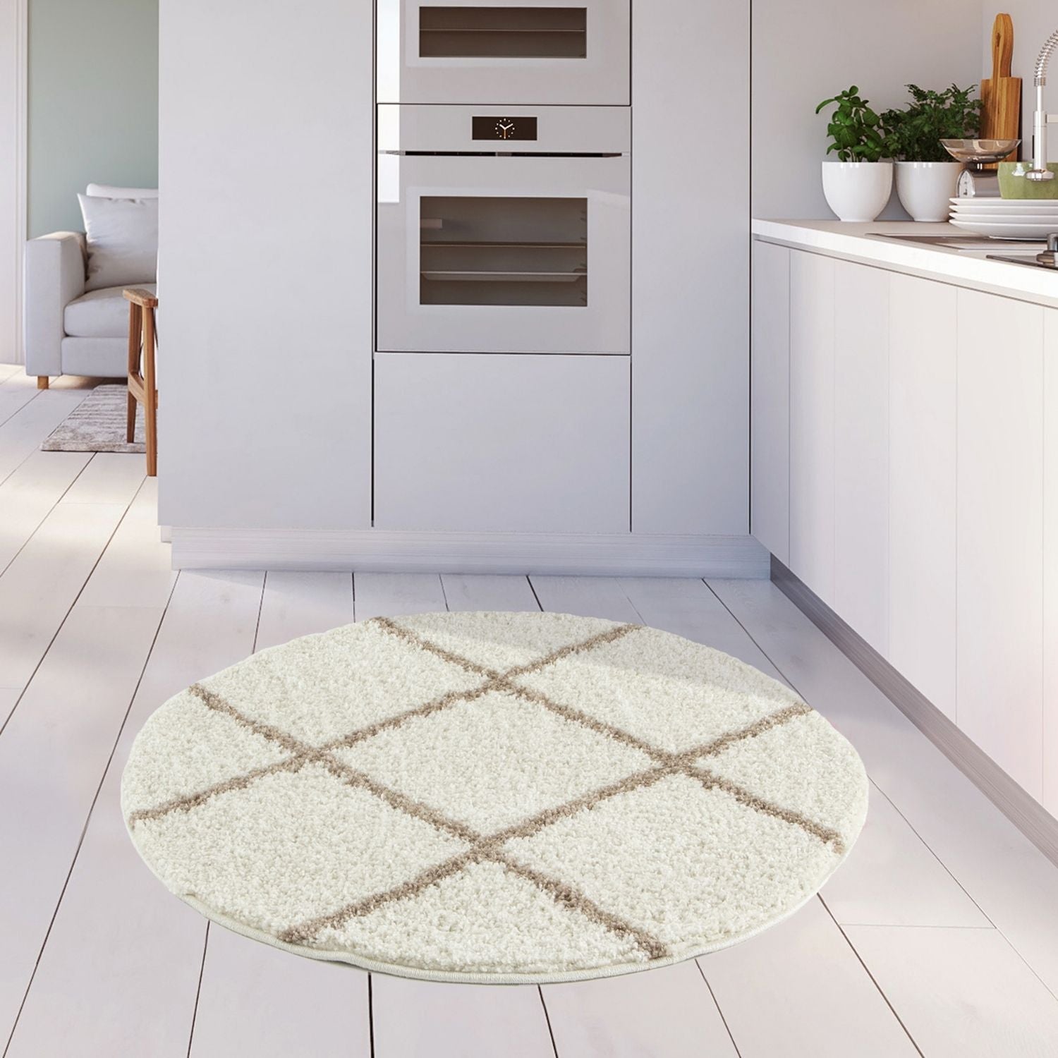 Moroccan Ivory Shaggy Rug