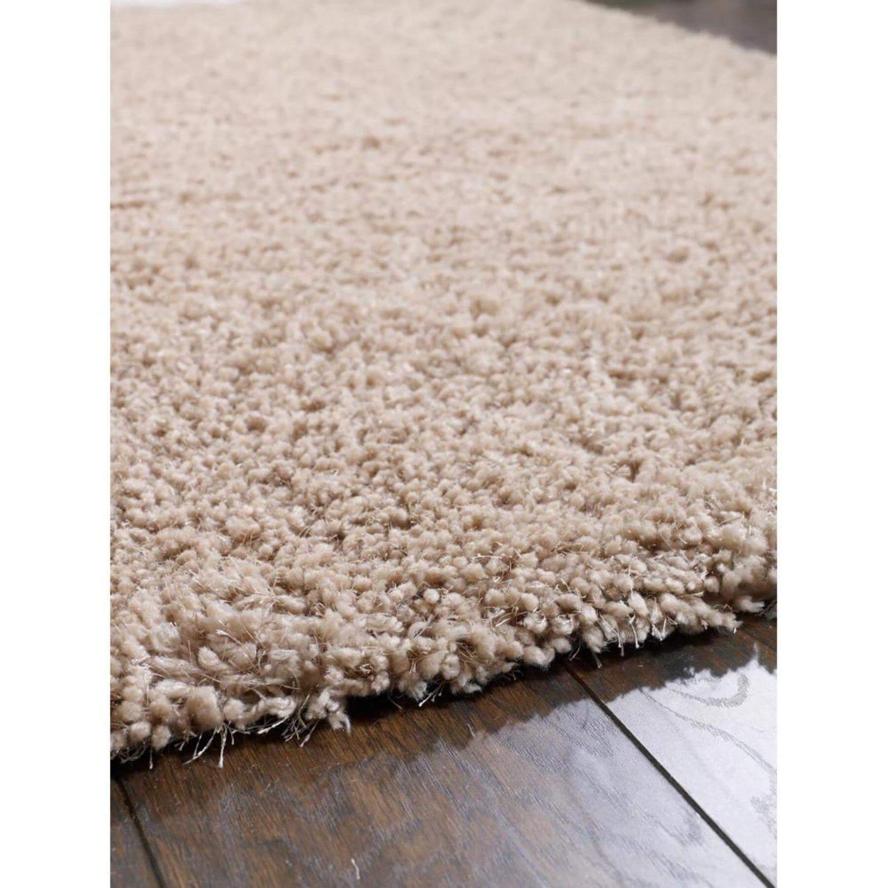Chicago Latte Shaggy Polyester Contemporary Rug
