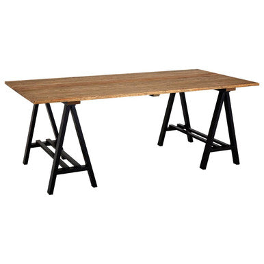 Hampstead Pine Wood & Iron Dining Table