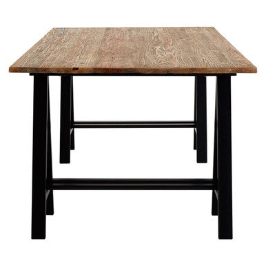 Hampstead Pine Wood & Iron Dining Table