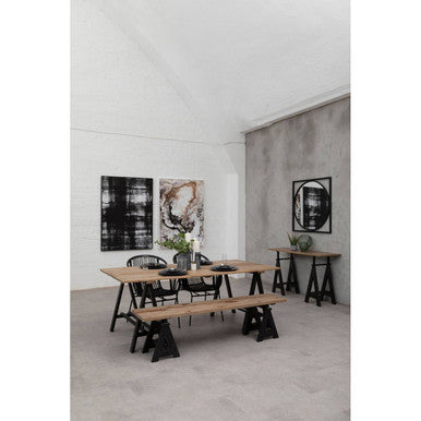Hampstead Pine Wood & Iron Dining Table