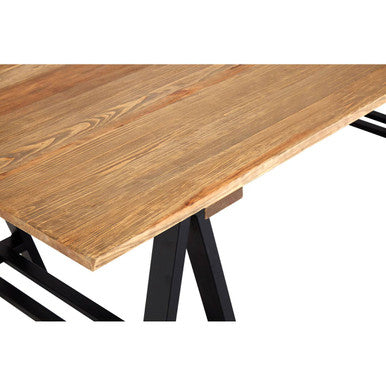 Hampstead Pine Wood & Iron Dining Table