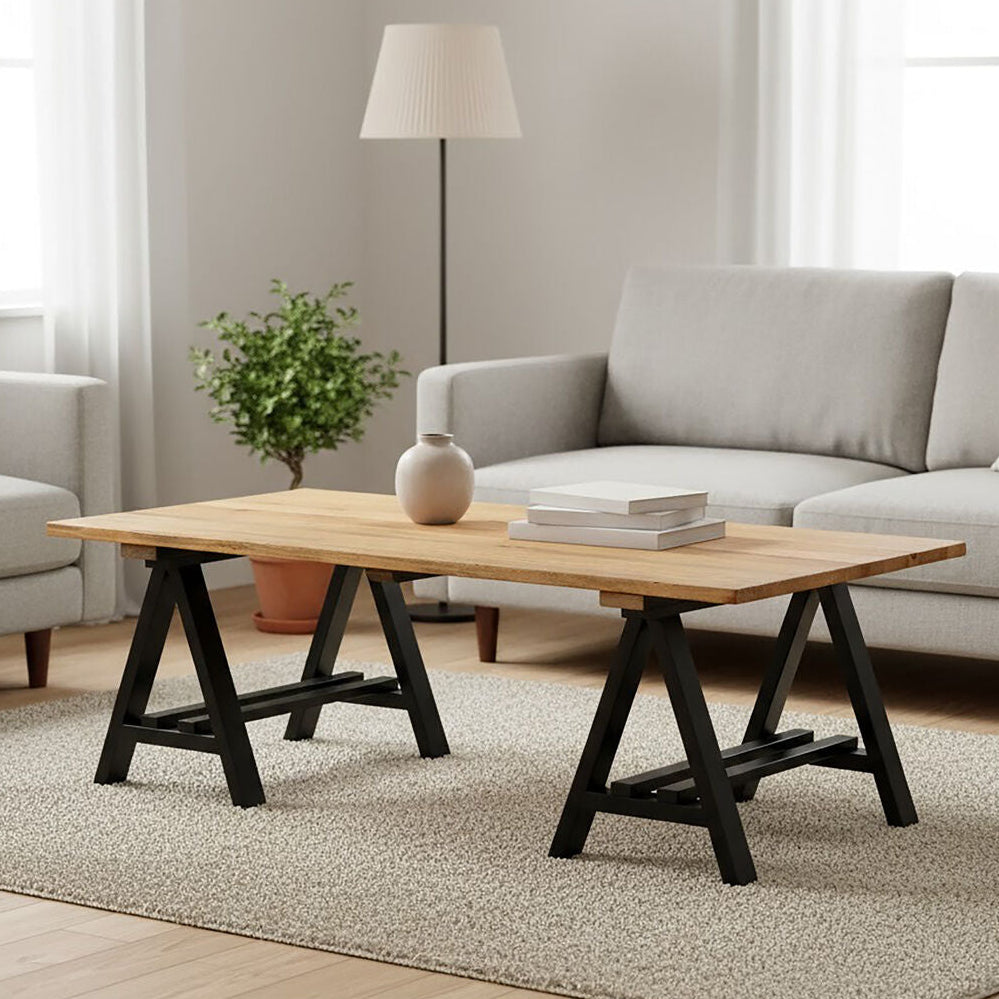 Hampstead Pine Wood & Iron Coffee Table