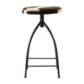 Boho Cowhide White Bohemian Bar Stool