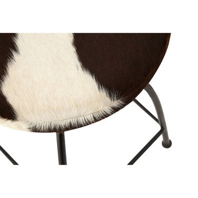 Boho Cowhide White Bohemian Bar Stool