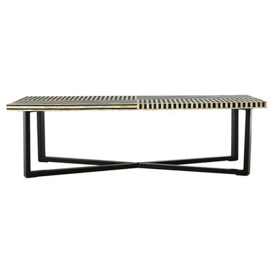 Boho Black & White Bone Inlay Coffee Table