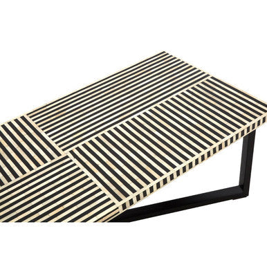 Boho Black & White Bone Inlay Coffee Table