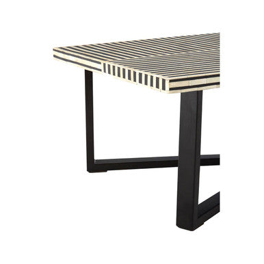 Boho Black & White Bone Inlay Coffee Table