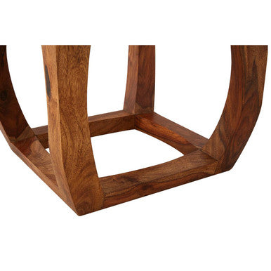 Boho Sheesham Wood & Jute Boho Stool