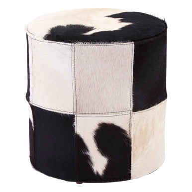 Kensington Townhouse Cowhide Hair On Leather Stool
