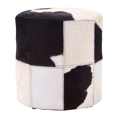 Kensington Townhouse Cowhide Hair On Leather Stool