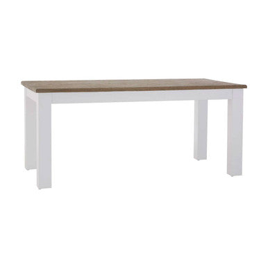White Dining Table With Golden Oak Tabletop, Hampstead