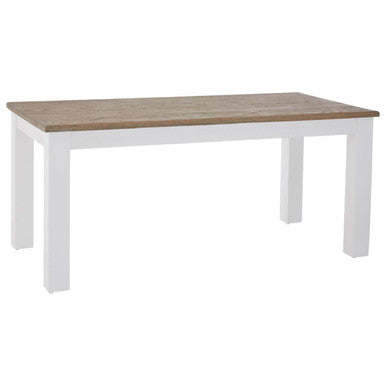 White Dining Table With Golden Oak Tabletop, Hampstead