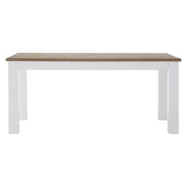 White Dining Table With Golden Oak Tabletop, Hampstead