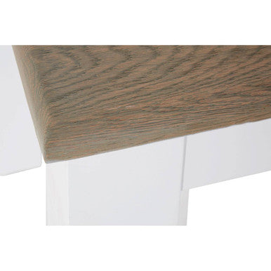 White Dining Table With Golden Oak Tabletop, Hampstead