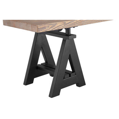 Hampstead Pine Wood Iron Black Industrial Bench