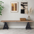 Hampstead Pine Wood Iron Black Industrial Bench