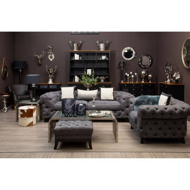 Kensington Townhouse Brown & White Cowhide Hair On Leather Stool