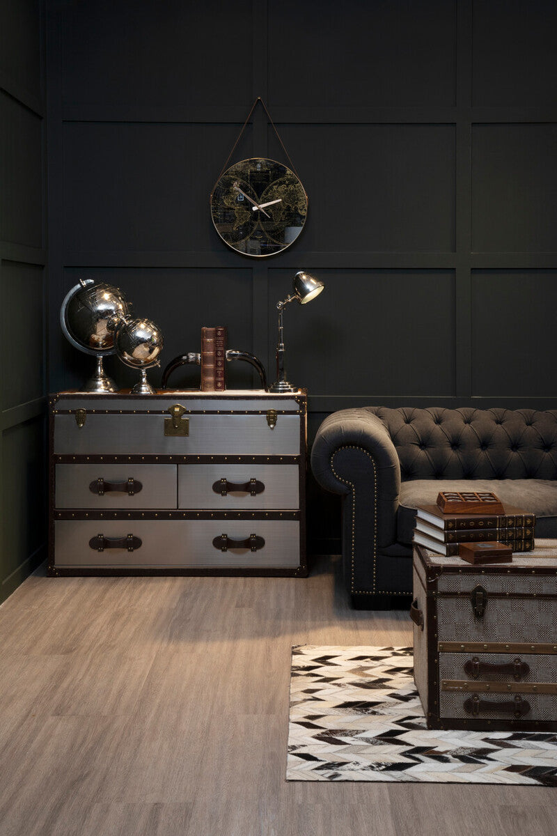 Kensington Townhouse Brown & White Cowhide Cabinet