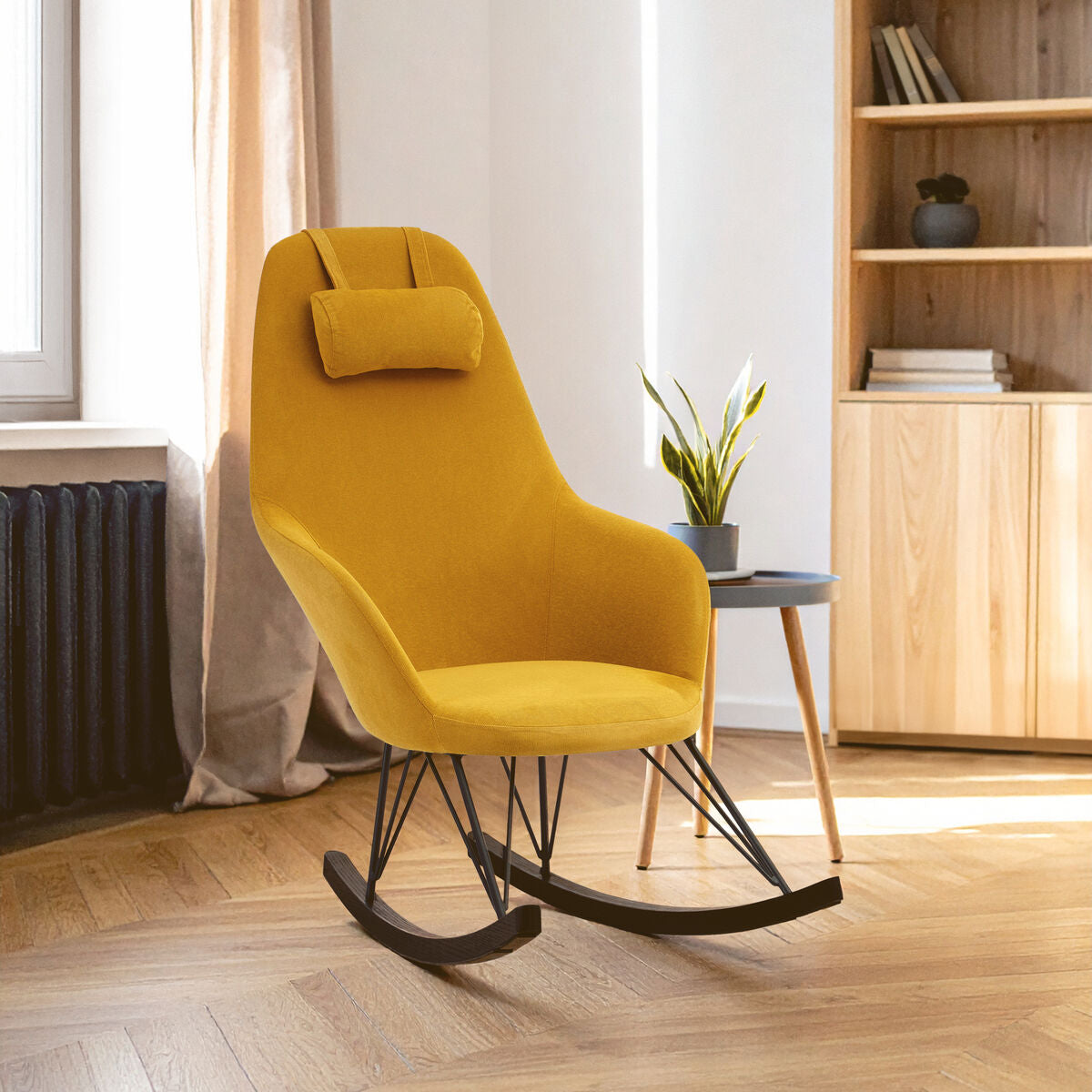 Kolding Yellow Rocking Chair Oak Scandinavian