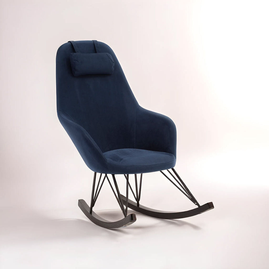 Kolding Blue Fabric Rocking Chair