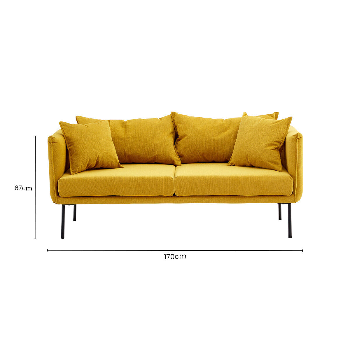 2 Seat Yellow Sofa, Kolding