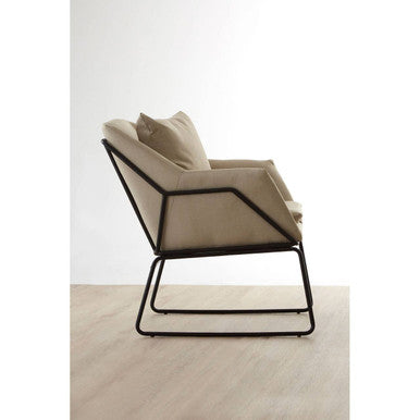 Stockholm Stone Fabric Black Scandinavian Armchair