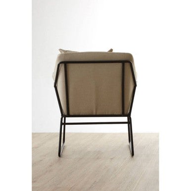 Stockholm Stone Fabric Black Scandinavian Armchair