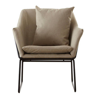 Stockholm Stone Fabric Black Scandinavian Armchair