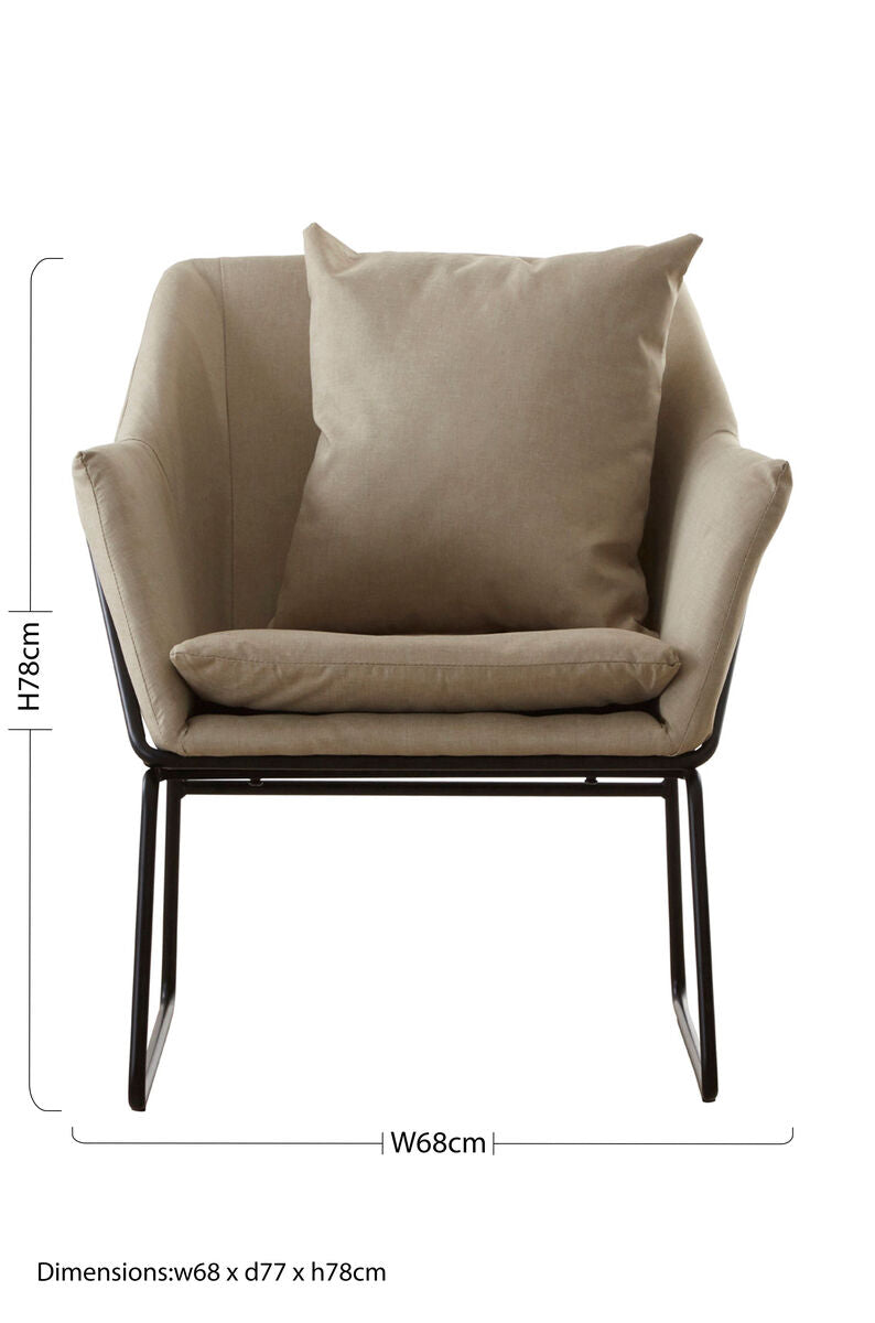 Stockholm Stone Fabric Black Scandinavian Armchair