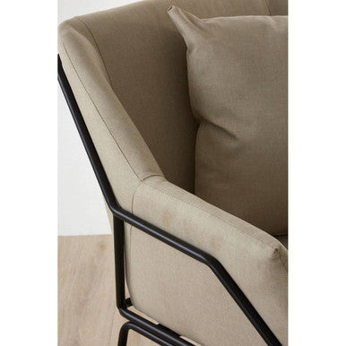 Stockholm Stone Fabric Black Scandinavian Armchair