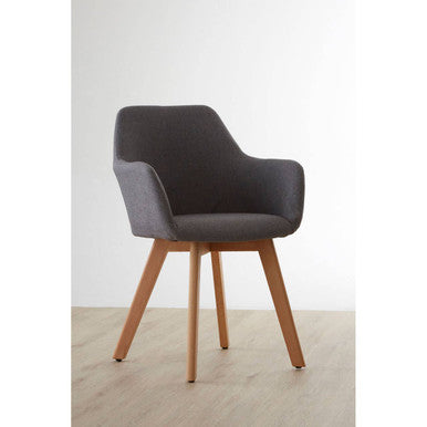 Stockholm Grey Fabric Dining Chair With Beechwood Legs