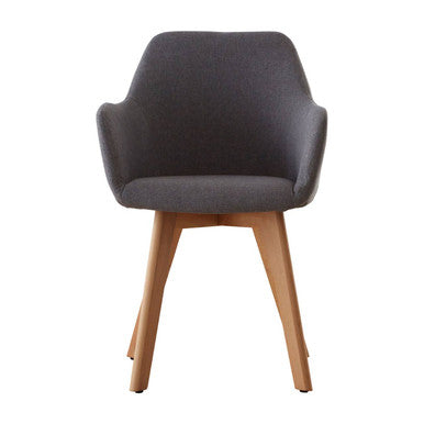 Stockholm Grey Fabric Dining Chair With Beechwood Legs