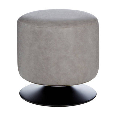 Dalston Ash Grey Leather Pouffe
