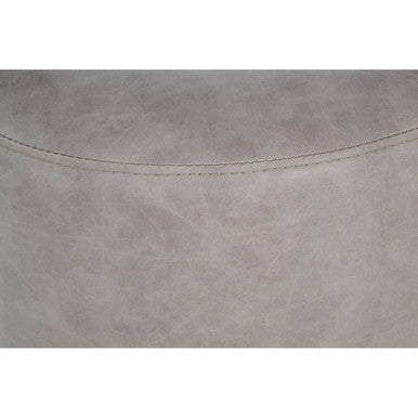 Dalston Ash Grey Leather Pouffe
