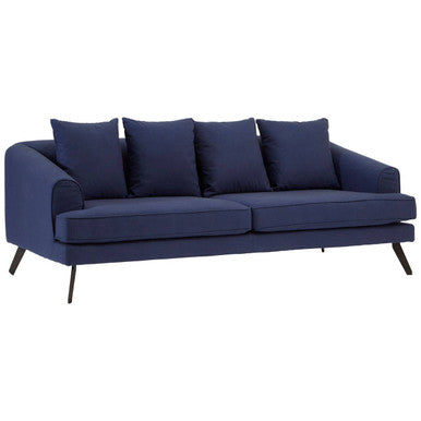 3 Seat Navy Fabric Sofa, Mylo