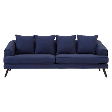 3 Seat Navy Fabric Sofa, Mylo