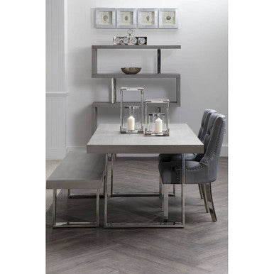 Ulmus Grey Elm Wood 4 Tier Bookshelf