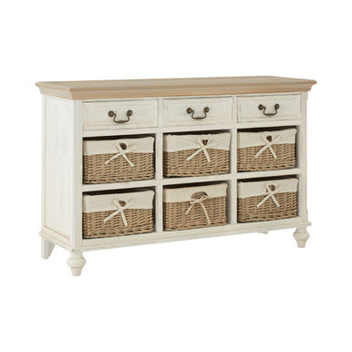 Hendra Storage Cabinet With 6 Willow Baskets
