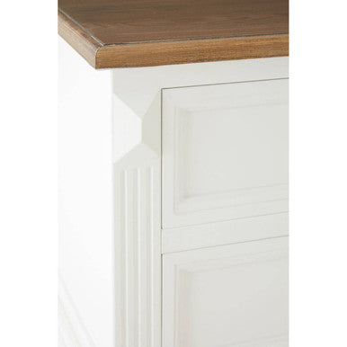 Fir Wood Veneer Top & White Wooden Coffee Table With 3 Drawers, Hardwick
