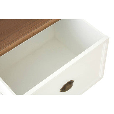 Fir Wood Veneer Top & White Wooden Coffee Table With 3 Drawers, Hardwick