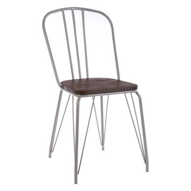 District Grey Metal Frame & Elm Wood Chair