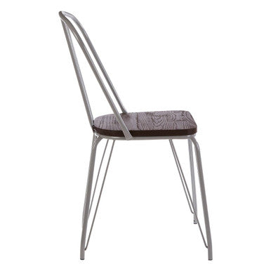 District Grey Metal Frame & Elm Wood Chair